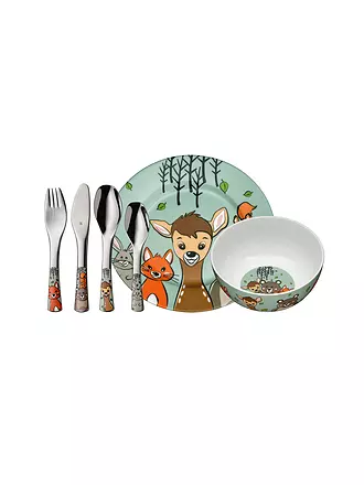 WMF | Kinder Besteck 6Tlg. FOREST FRIENDS Cromarg.Bunt | 